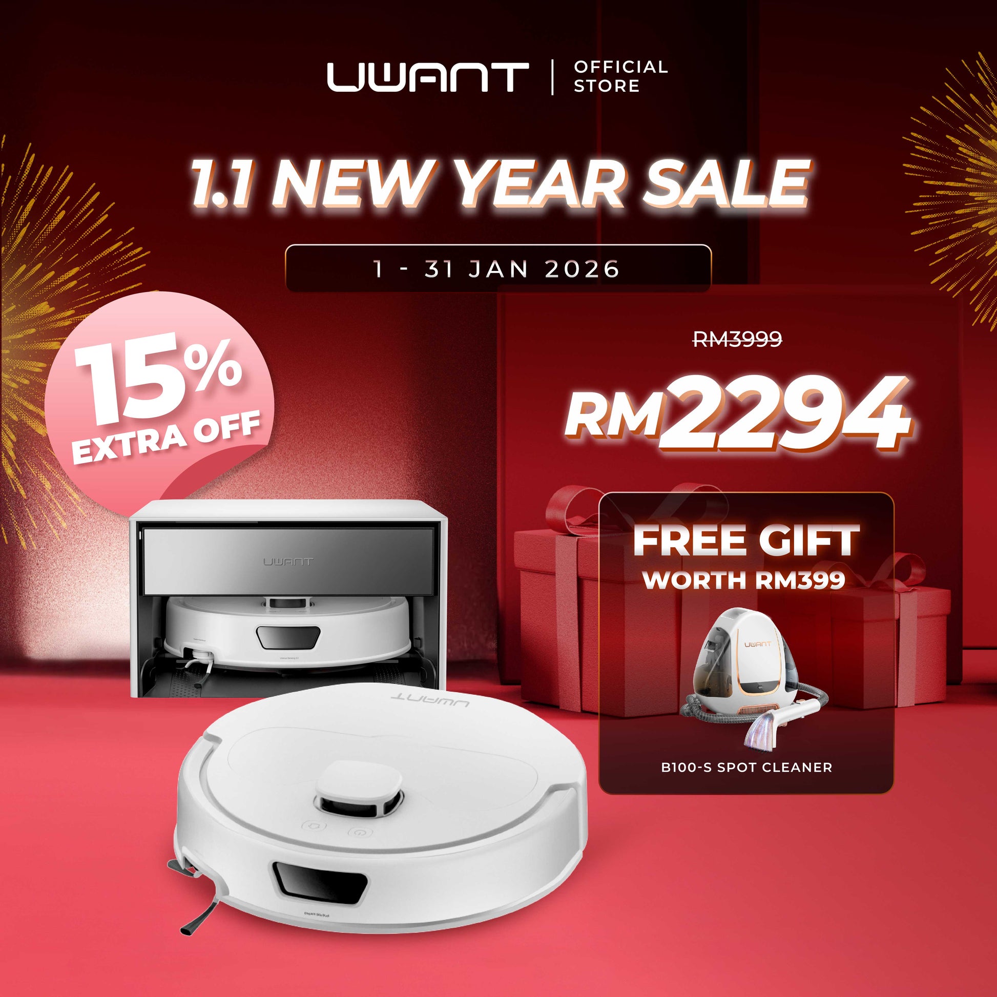 [Preorder] UWANT T300 Smart Robot Vacuum Uwant MY