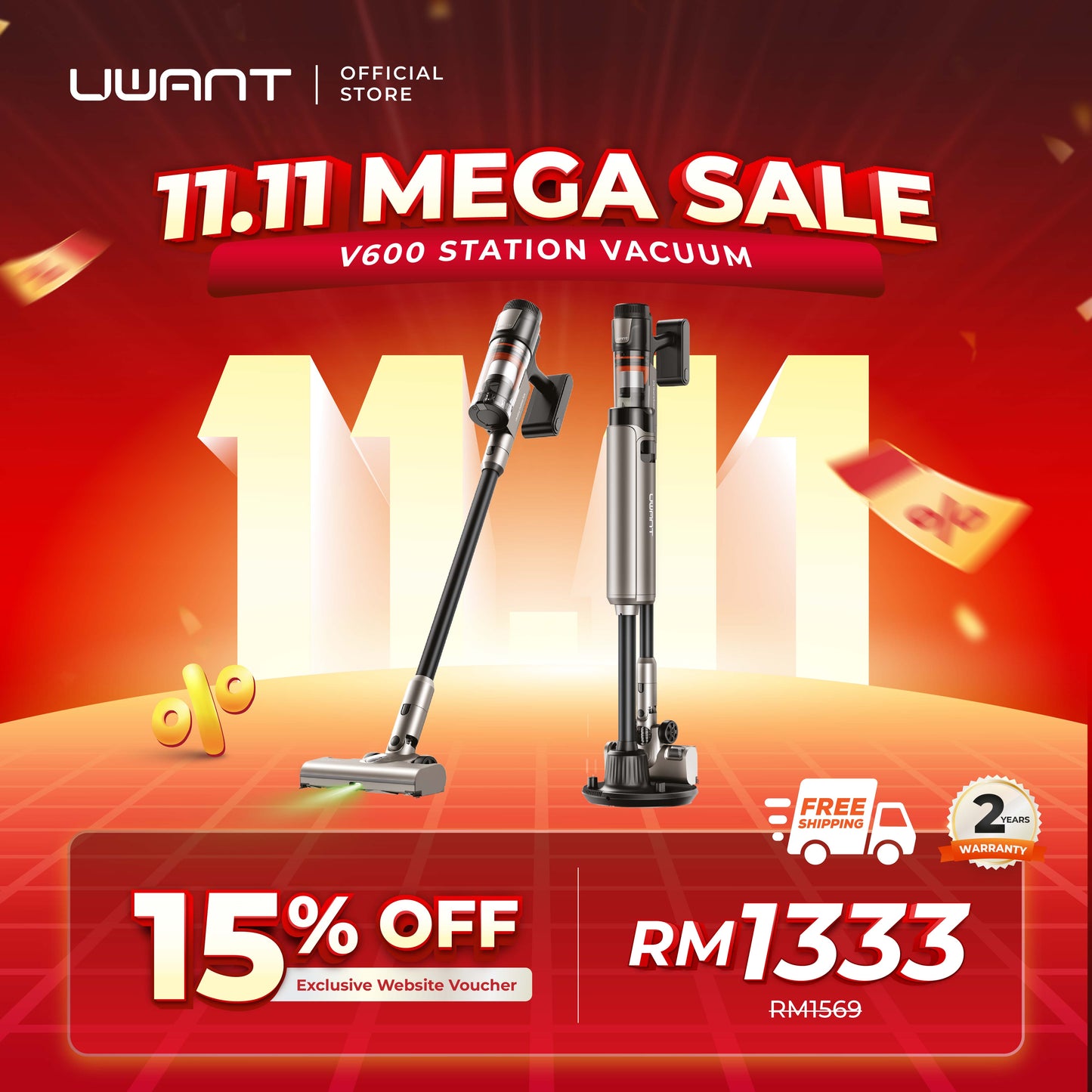 [NEW] Uwant V600 Cordless Station Vacuum Cleaner Uwant-my